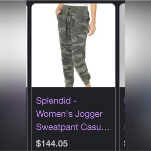 Splendid Women's Camouflage Jogger Sweatpants